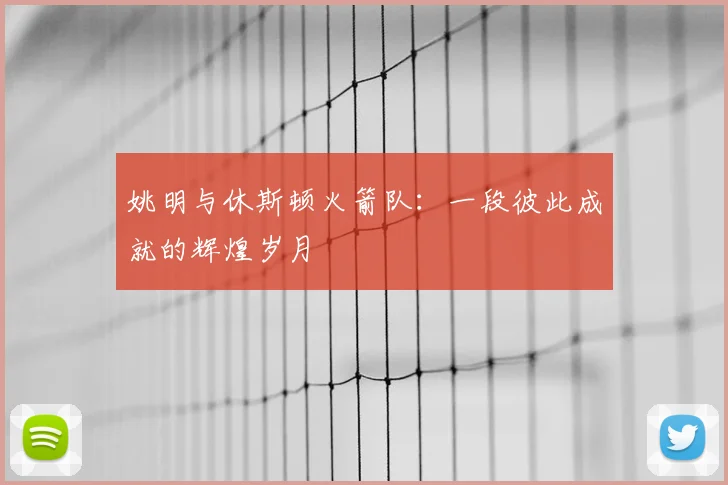 姚明与休斯顿火箭队:一段彼此成就的辉煌岁月